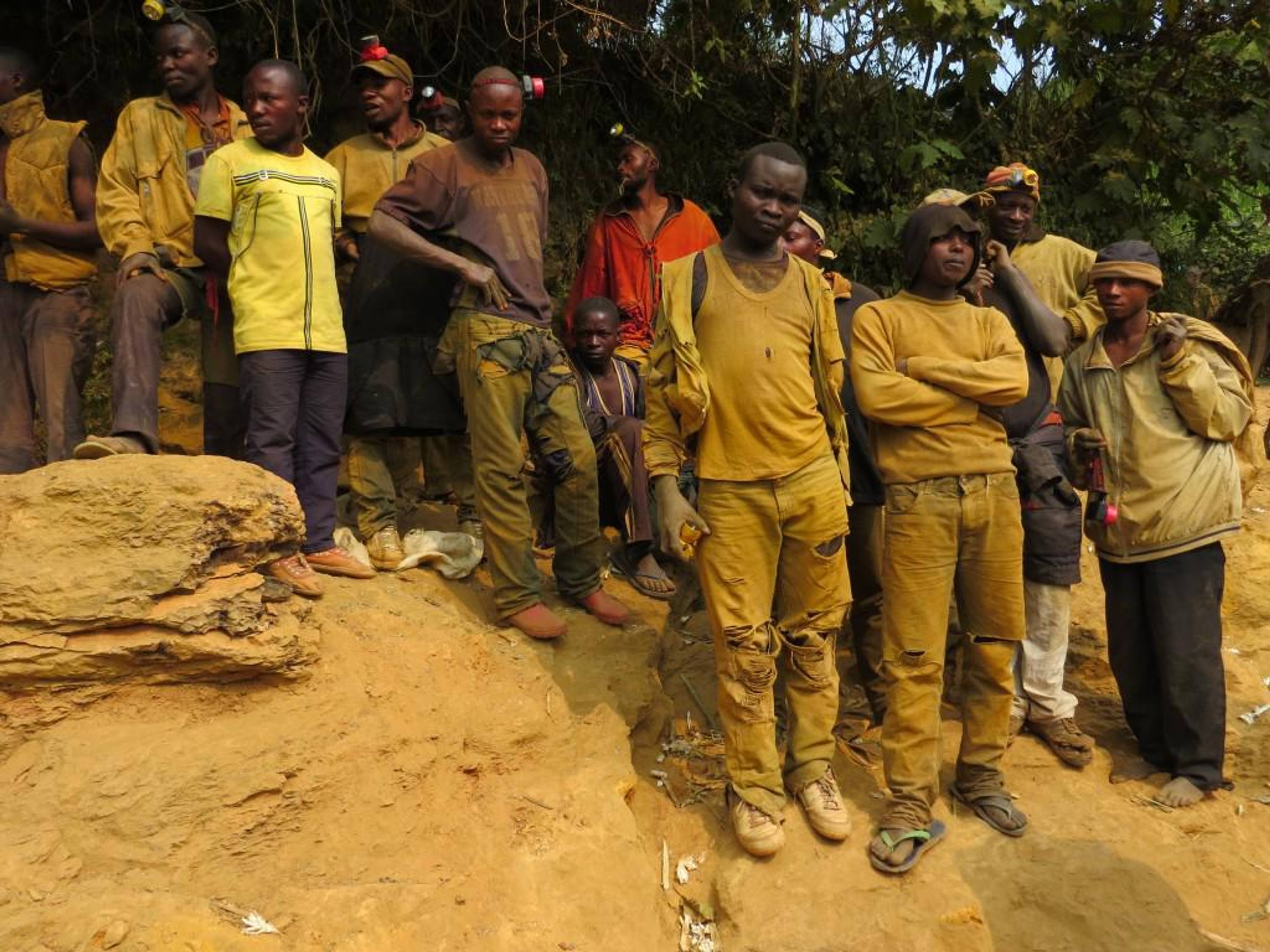 Congolese miners at a tin mine in the eastern DRC